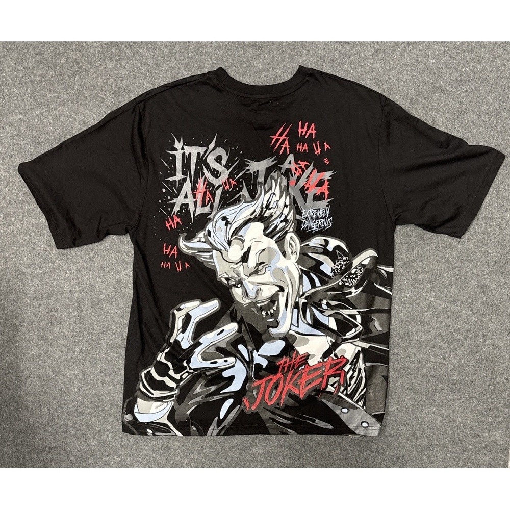 Batman x Southpole Joker T Shirt Mens 2XB Big Black Graphic Tee DC Comics